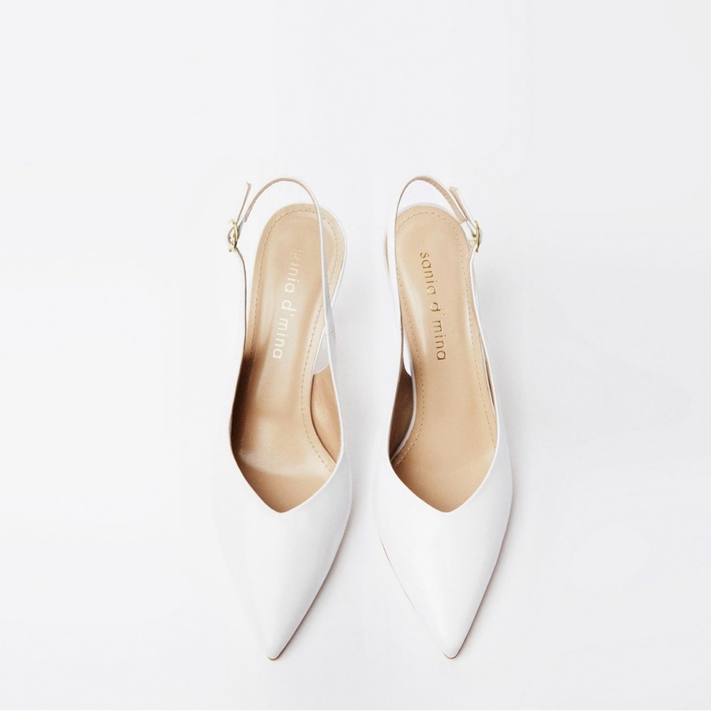 sania d’mina heels, elena white leather. Size 38